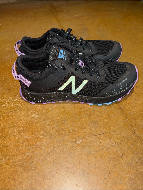 New Balance Shoes - New Balance Black Sneakers with Mint 'N' and Purple Accents